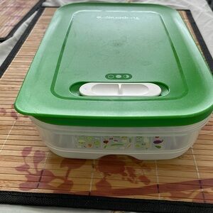 Tupperware veggie container.